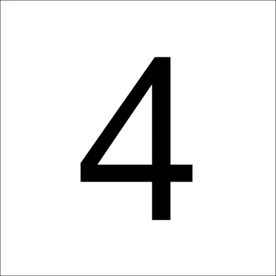RZB Zimmermann Klebeziffer 4 | 99222.013.4 | Hausnummer selbstklebend | 100 mm Höhe | schwarz