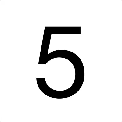 RZB Klebeziffer 99223.003.5 | Ziffer 5 | selbstklebend | 120 mm Höhe | 55 mm Breite | schwarz