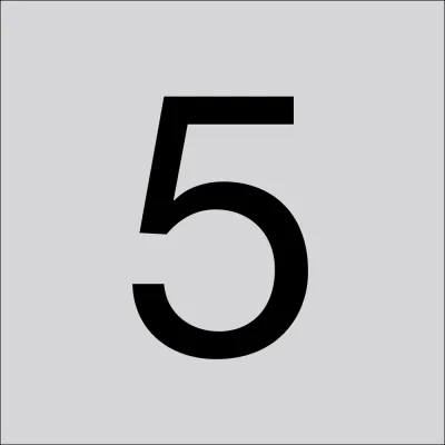 RZB Klebeziffer 99223.003.5 | Ziffer 5 | selbstklebend | 120 mm Höhe | 55 mm Breite | schwarz