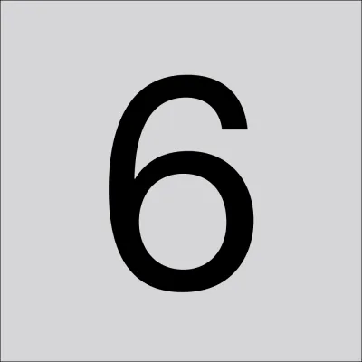 RZB Klebeziffer 6 | 99222.003.6 | selbstklebend | Hausnummer | schwarz | Höhe 100mm