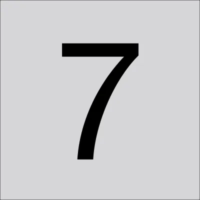 RZB Ziffer 7 99222.003.7 | selbstklebende Hausnummer | 100 mm Höhe | schwarz | Beschriftung für Hausnummernleuchte