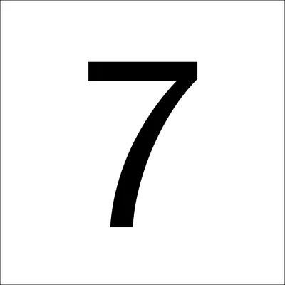 RZB Ziffer 7 99222.013.7 | selbstklebend Hausnummer | 100mm Höhe | schwarz | stabile Folie