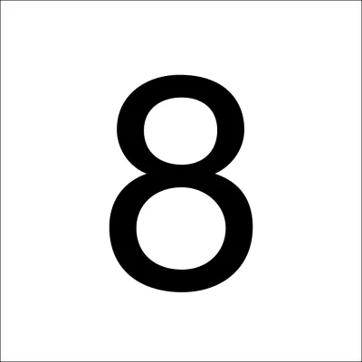 RZB Ziffer 8 99223.003.8 | Klebeziffer Hausnummer | selbstklebend | 120 mm Höhe | schwarz