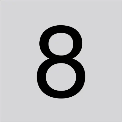 RZB Ziffer 8 99223.003.8 | Klebeziffer Hausnummer | selbstklebend | 120 mm Höhe | schwarz
