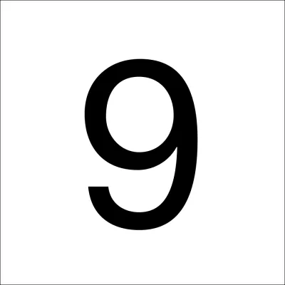 RZB Ziffer 9 selbstklebend 99222.003.9 | Hausnummer | 100 mm Höhe | schwarz | Beschriftung Hausnummernleuchte