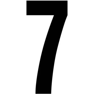 RZB Ziffer 7 99223.013.7 | selbstklebende Hausnummer | 120mm Höhe | schwarz | wetterfest | transparentes Trägermaterial