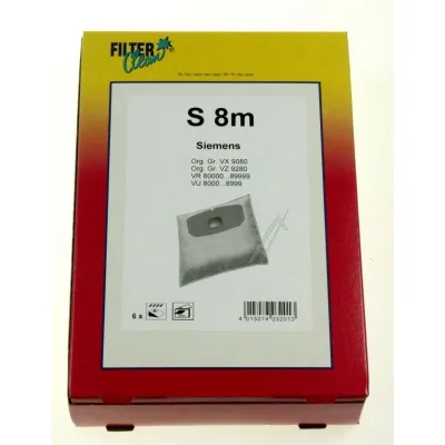 S8m-Staubbeutel für Staubsauger Filterclean FL0087K Vlies, 6 Stück