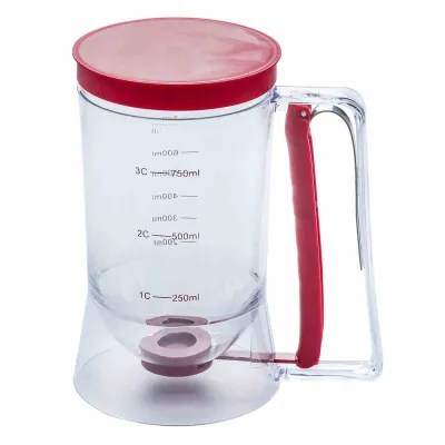 WESTMARK Teigportionierer 30122260 | 900 ml | Teigdosierer Einhandbedienung | BPA-frei | Kunststoff Transparent/Rot