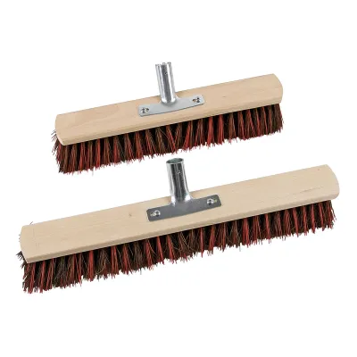 ANDREAS Saal- und Terrassenbesenkopf Blitz 112618 | 50 cm | Holz Buche | Arenga/Elaston Mix | Quick-fest-Halter | braun