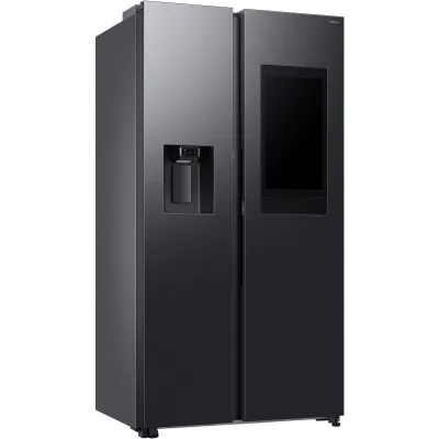 Samsung Side-by-Side Kühlschrank RS90F67BEFEF | Family Hub, 614 l, NoFrost+, AI, Wasserspender, Black Steel (B-Ware)