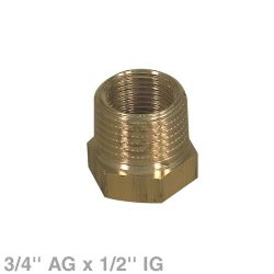 Sanitär-Adapter 3/4" Außengewinde auf 1/2" Innengewinde Reduzierung