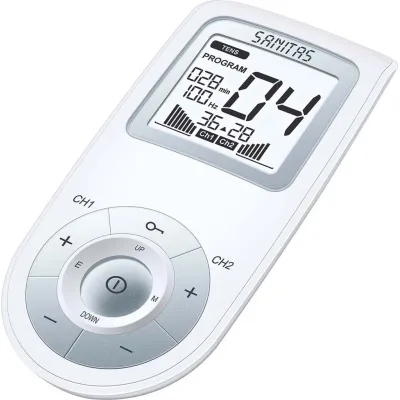 Sanitas SEM 43 Elektrostimulationsgerät | EMS TENS | Muskeltraining & Schmerztherapie | 44 Programme | 4 Elektroden