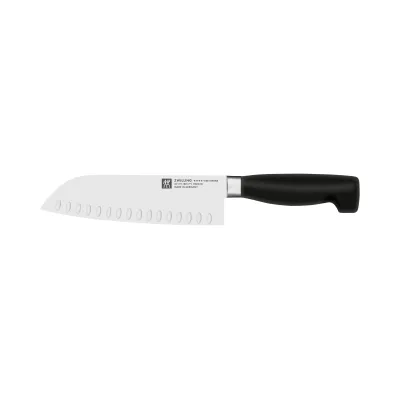 ZWILLING Santokumesser Vier Sterne 18 cm | FRIODUR eisgehärtet | SIGMAFORGE Edelstahl | ergonomischer Griff Schwarz