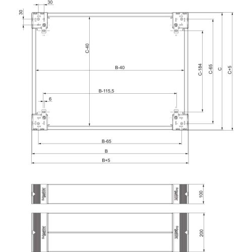 Bild: SARE Sockel NSYSPS5200 Seitenteil 200x500mm