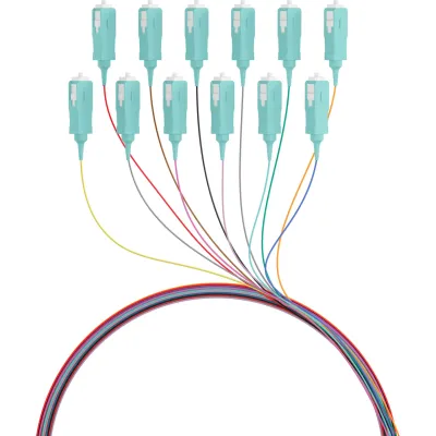 EFB ELEKTRONIK LWL-Pigtail O3325.2 | SC Multimode 50/125 OM3 | 12-farbig | 2m | Aderpigtail | Kompaktader | VE=12 Stück