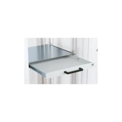 SCHÄFER 19 Zoll Rackschublade | 1HE19Z | abschließbar | Metall | Teleskopschiene | grau RAL 7035 | 415x35x420 mm