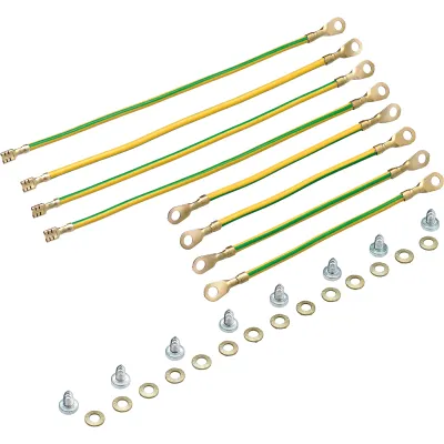 SCHÄFER Erdungsset PX B7290000 | Netzwerkschrank Erdung | 4x H07V-K 6mm² 240mm | halogenfrei | zum Schrauben