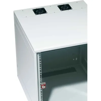 Schäfer IT-Systems Flanschplatte 7100700 | Aktivlüfter für NT Box Schaltschrank | 2 Lüfter | 230V AC | 50 m³/h