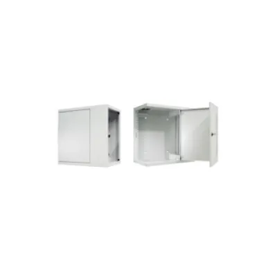 Schäfer IT-Systems Netzwerkschrank NT Box Slimline 4HE | 19 Zoll Wandgehäuse | Glastür | IP20 | RAL 7035