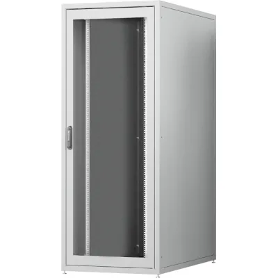 SCHÄFER Netzwerkschrank PX 25HE 19" | 800x1200x800mm | Glas-Sichttür | lichtgrau RAL7035 | IP20 | zerlegbar