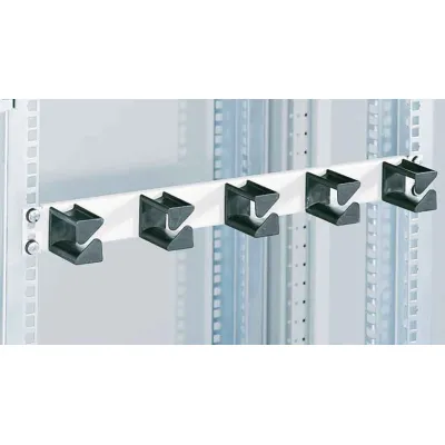 SCHÄFER Rangierpanel 19 Zoll 1HE B7979100 | Kabelmanagement | 5 Stahlbügel | Metall | lichtgrau RAL7035