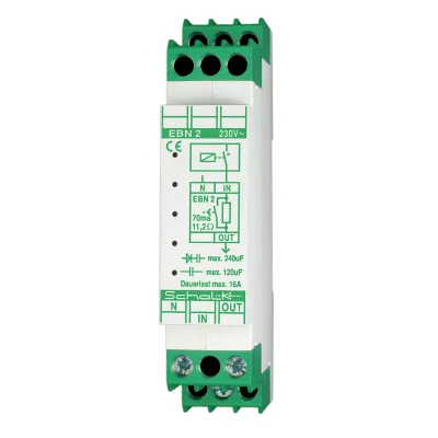 Schalk Einschaltstrombegrenzer EBN 2 | 230V | 16A | für DIN-Schiene | 3680 VA | 18x55 mm | Hutschienenmontage