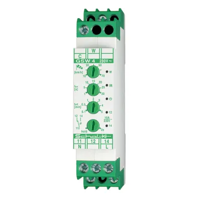 SCHALK Grenzwertschalter für Wind GSW 4 | 230V AC | 2-9 Bft einstellbar | 10A | 50-60Hz | Reiheneinbau | Kunststoff