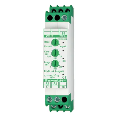 Schalk ZS 2 Treppenlichtzeitschalter | 16A | 230V | 3 Modi | DIN-Schiene | 0,25–150 min | elektronisch