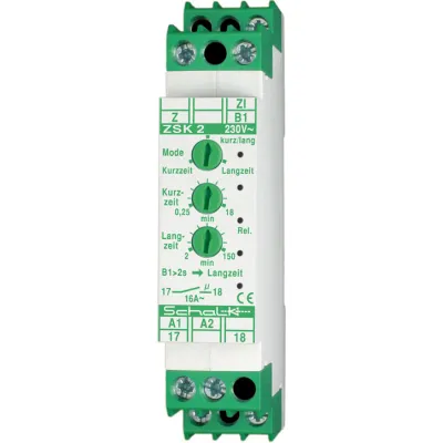 Schalk ZSK 2 Treppenlichtzeitschalter | 3 Modi | 1 Schließer 16A | 8–230V AC/DC | Edelstahl silber