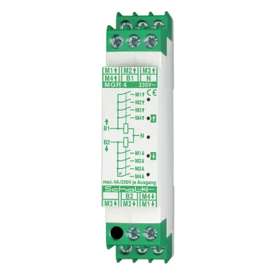 Schalk MGR409 | Motor-Gruppen-Relais 4-fach | Jalousie-Relais REG | 230V AC | 4A | für Hutschiene