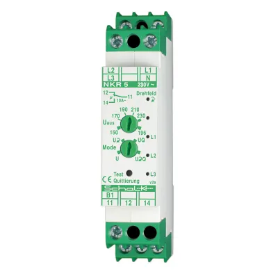Schalk Netzüberwachungsrelais NKR 5 | Phasenwächter 3x230/400V AC | Drehfeldüberwachung | Hutschiene | nkr509
