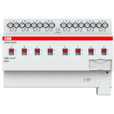 ABB Schaltaktor SA/S8.16.2.2 | KNX REG 8-fach 16A 2500W | Handbedienung | potenzialfreie Kontakte | LED-Anzeige | IP20