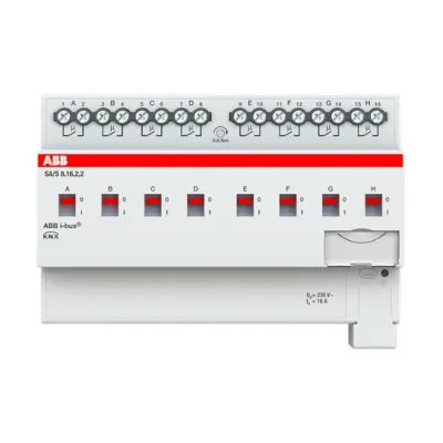 ABB Schaltaktor SA/S8.16.2.2 | KNX REG 8-fach 16A 2500W | Handbedienung | potenzialfreie Kontakte | LED-Anzeige | IP20