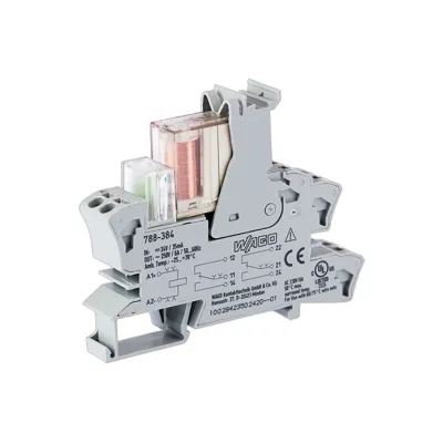 WAGO Relaismodul 788-384 | Sicherheitsrelais mit zwangsgeführten Kontakten | 2 Wechsler | DC 24V | 6A | IP20 | grau