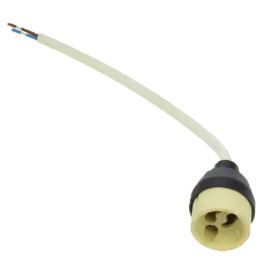 Scharnberger+Hasenbein GU10 Lampenfassung 34724 | LED Fassung mit Brandschutzkabel | weiß | Kunststoff