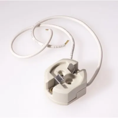 SCHAUM Fassung G12 239005 | 35-150W | 200mm Silikonanschlussleitung | Steatit-Gehäuse | bis 180°C | Nickelkontakte