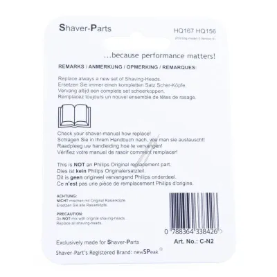 Scherköpfe für Philips Rasierer Newspeak 4313042485398 3er Set