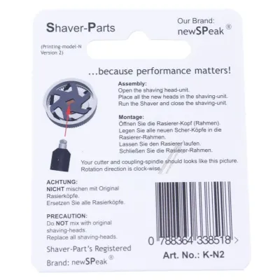 Scherkopf für Philips Rasierer Newspeak X707656 HP1912/1906/1914 & Agidel für al