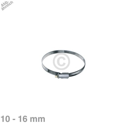 Bild: Schlauchschelle 10-16mmØ W2 Chromstahl für Zulaufschlauch Waschmaschine
