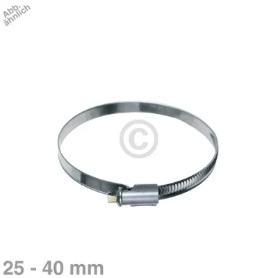 Schlauchschelle 25-40mmØ W2 Chromstahl Bauknecht, Whirlpool, Ikea