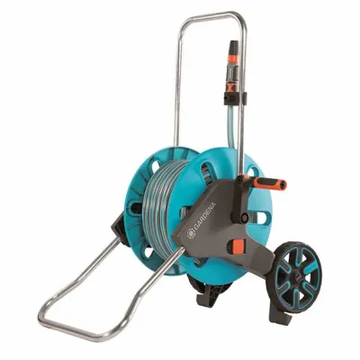 Gardena Schlauchwagen CleverRoll M Set 18513-20 | 20m Classic-Schlauch | Nachtropfstopp | höhenverstellbar | türkis