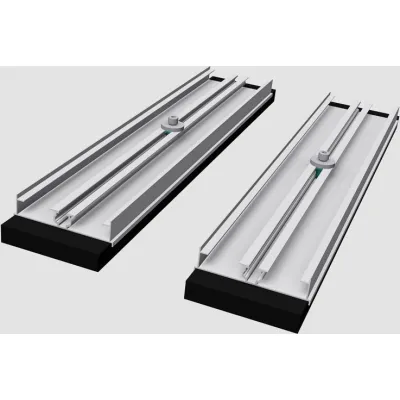 Schletter Betonblock-Beschwerungsset 159000-027 | Ballastträger für PV-Anlagen | 2 Alu-Profile mit Bautenschutzmatte