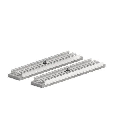 Schletter Betonblock-Beschwerungsset 159000-027 | Ballastträger für PV-Anlagen | 2 Alu-Profile mit Bautenschutzmatte