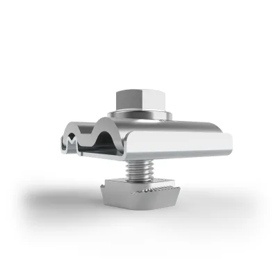 Schletter Erdungsklemme Pro 135003-022 | Photovoltaik Erdungsverbinder | VA 8-10mm | rostfreier Stahl | mit Befestigung