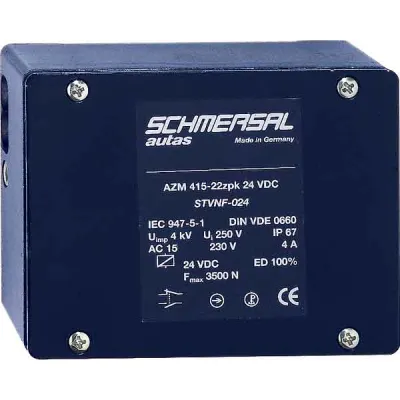 Schmersal Sicherheitsverriegelung AZM 415-22ZPK 24V AC/DC | Sicherheitsschalter | M20 | IP20 | Kunststoffgehäuse