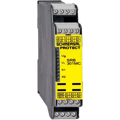 Schmersal Schutztürüberwachung SRB 301MC | Sicherheitsrelais | 3 Sicherheitskontakte | 24V DC | 22,5mm