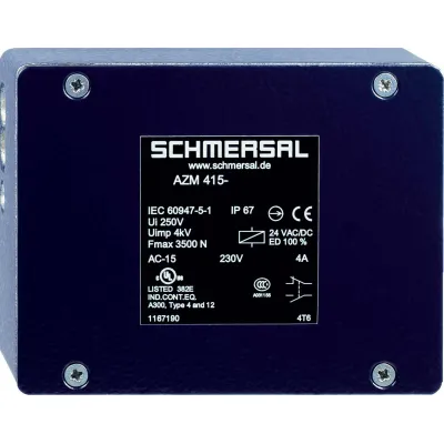 Schmersal Sicherheitszuhaltung AZM 415-11/11ZPK 24 | 24V Ruhestrom | 3500N | IP67 | Metall | Fluchtentriegelung