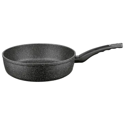 ELO Schmorpfanne 60428 Granit Evolution 28cm | Antihaftbeschichtet | Induktionsgeeignet | Aluminium | Grau | Kratzfest