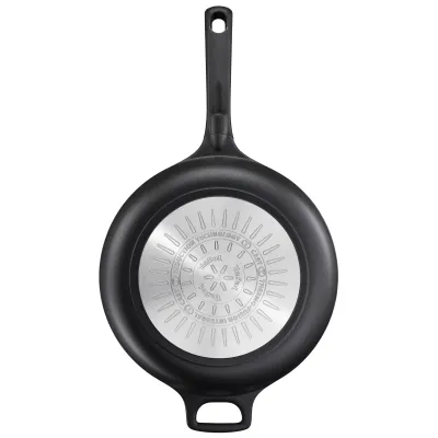 Tefal Schmorpfanne Trattoria Pro G61237 | 28 cm Aluguss mit Glasdeckel | Induktion geeignet | Antihaft | Schwarz