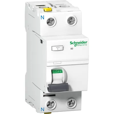 Schneider Electric FI-Schutzschalter iID A9Z20225 | 2-polig | 25A | 10mA Typ A | 230V AC | DIN-Schiene | Weiß
